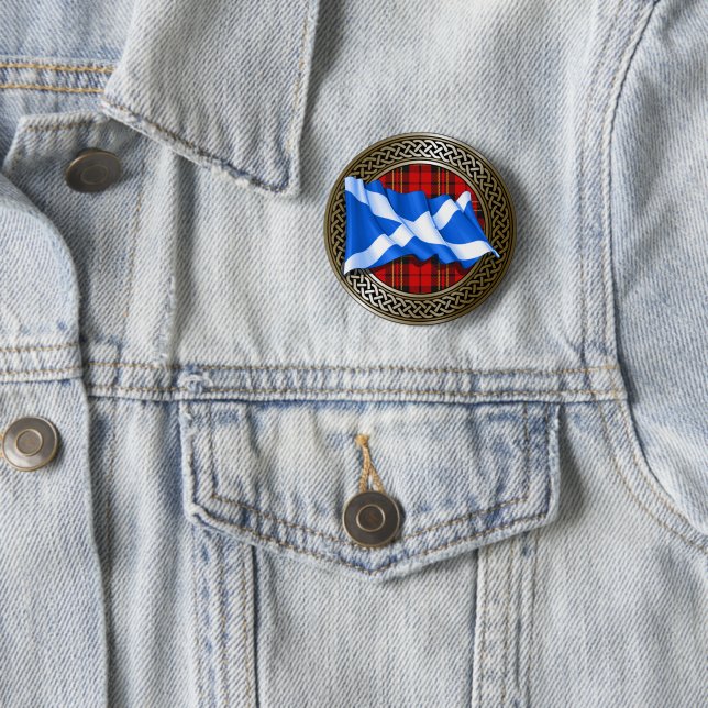 Clan Brodie Tartan Knot & Flag Button (Beispiel)