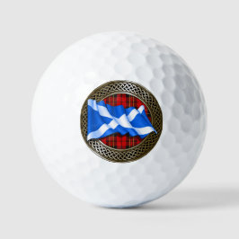 Clan Brodie Tartan Knot & Flag Golfball