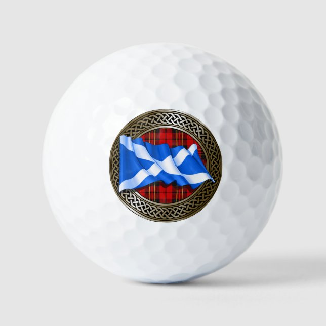 Clan Brodie Tartan Knot & Flag Golfball (Vorderseite)