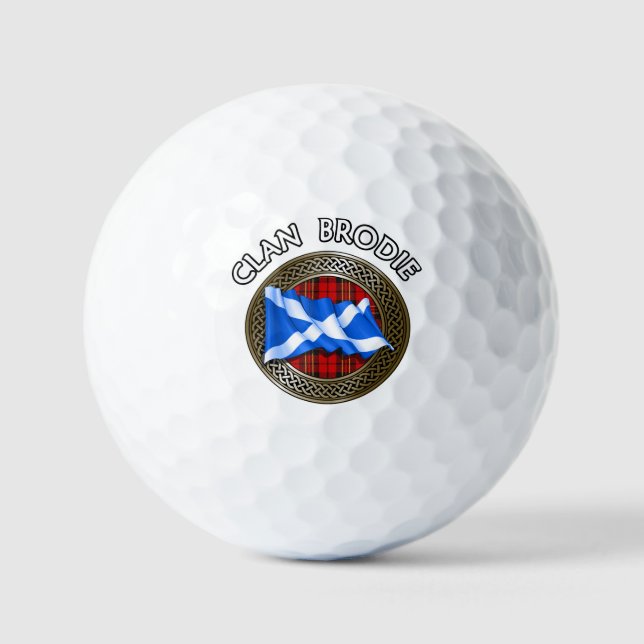 Clan Brodie Tartan Knot & Flag Golfball (Vorderseite)