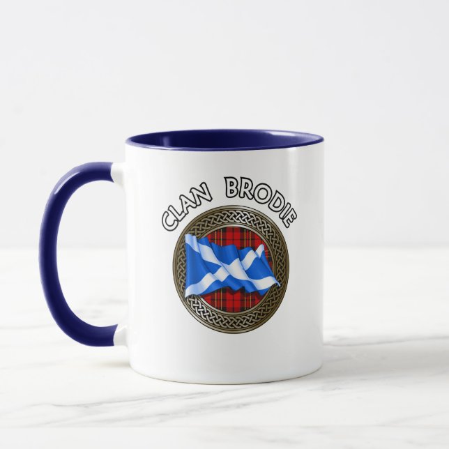 Clan Brodie Tartan Knot & Flag Tasse (Links)