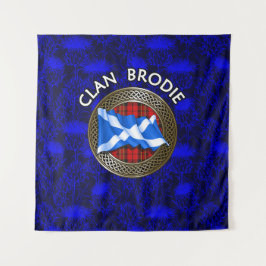 Clan Brodie Tartan Knot & Flag Wandteppich