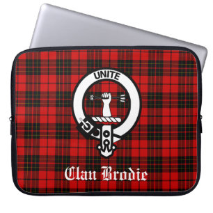 Clan Brodie Wappen Abzeichen und Tartan Laptopschutzhülle