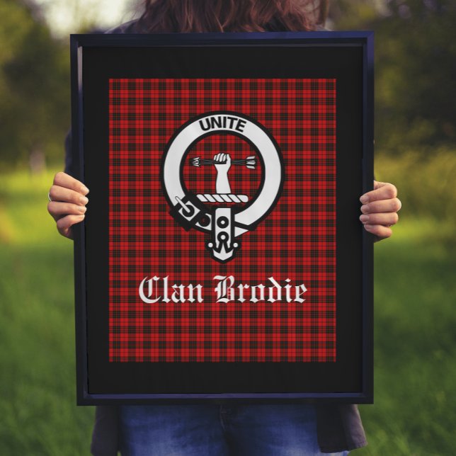 Clan Brodie Wappen Abzeichen und Tartan Poster (Von Creator hochgeladen)