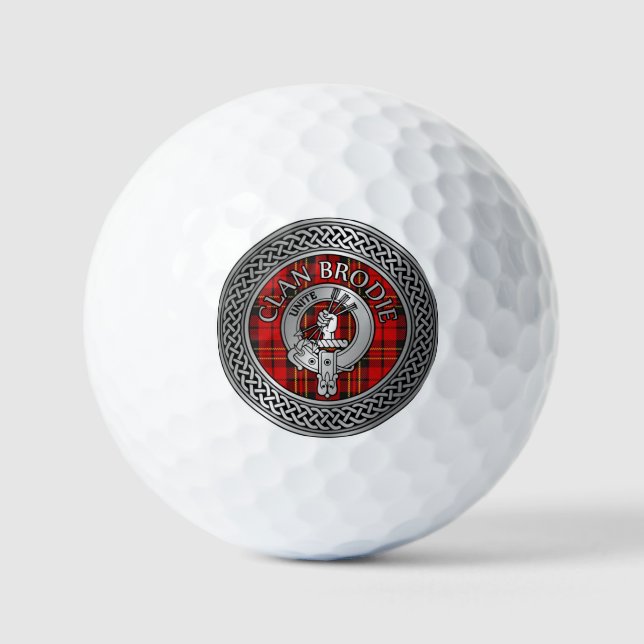 Clan Brodie Wappen & Tartan Knot Golfball (Vorderseite)