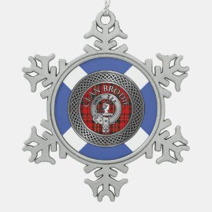 Clan Brodie Wappen & Tartan Knot Schneeflocken Zinn-Ornament