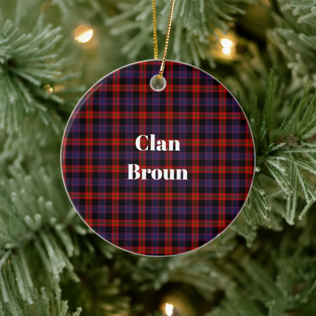 Clan Broun Modern Tartan Keramik Ornament (Baum)