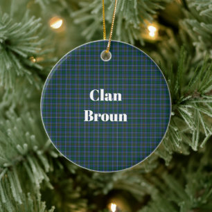 Clan Broun Tartan Keramik Ornament