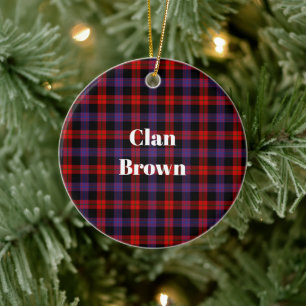 Clan Brown Modern Tartan Keramik Ornament
