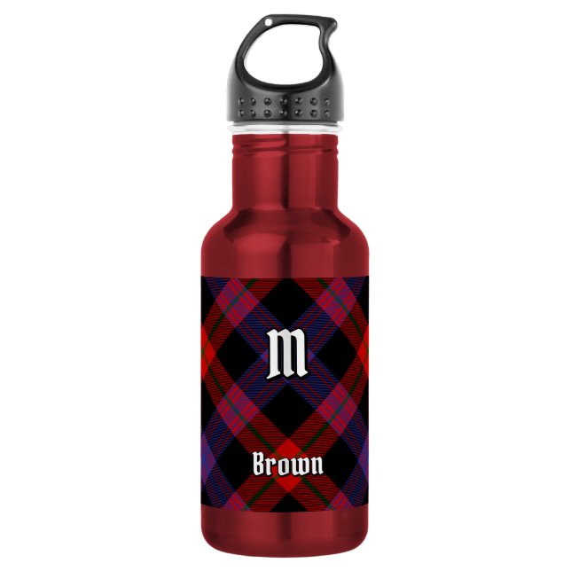Clan Brown Tartan Edelstahlflasche (Vorderseite)