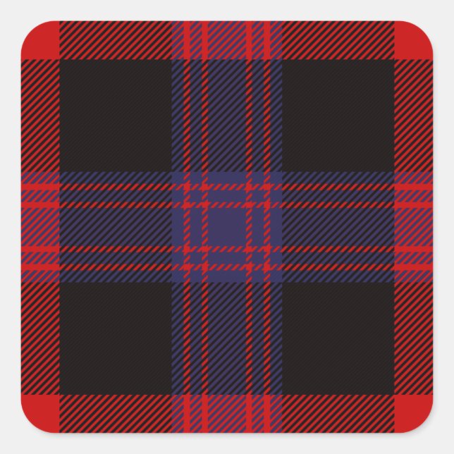 Clan Brown Tartan Quadratischer Aufkleber (Vorderseite)