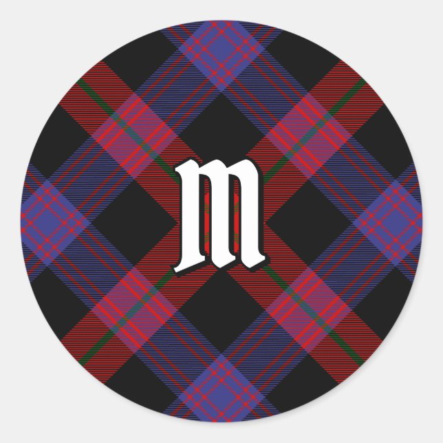 Clan Brown Tartan Runder Aufkleber (Vorderseite)