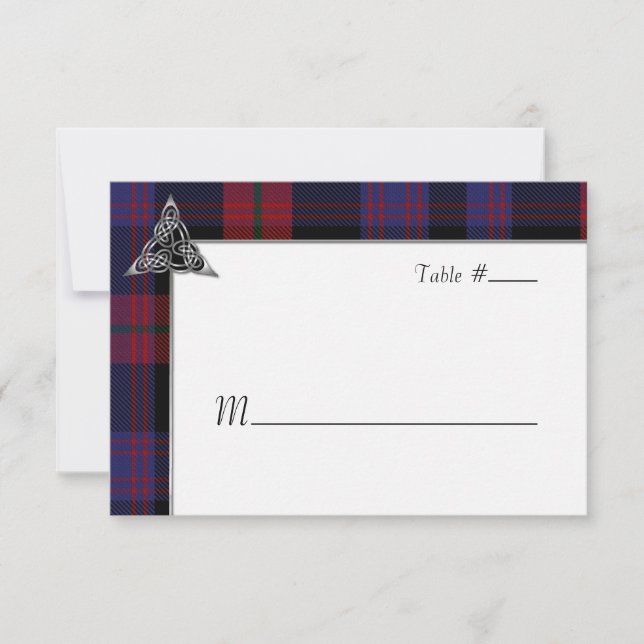 Clan Brown Tartan Thistle Wedding RSVP Karte (Vorderseite)