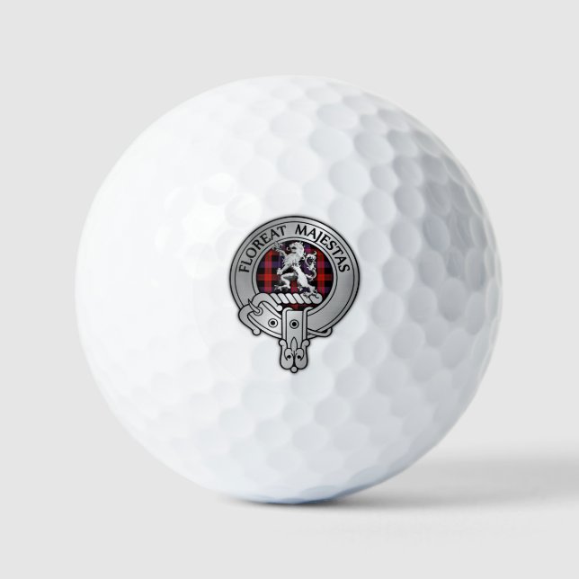 Clan Brown Wappen & Tartan Golfball (Vorderseite)