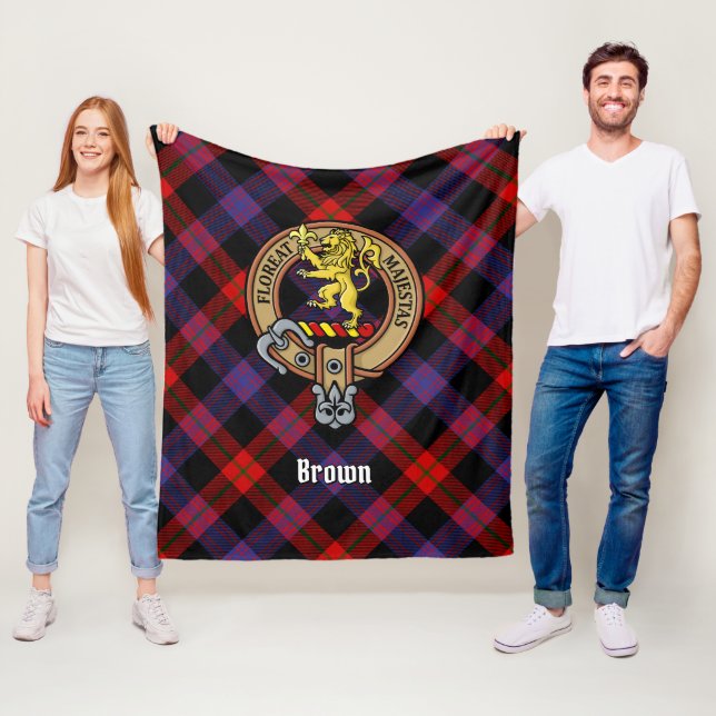 Clan Brown Wappen über Tartan Fleecedecke (Beispiel)