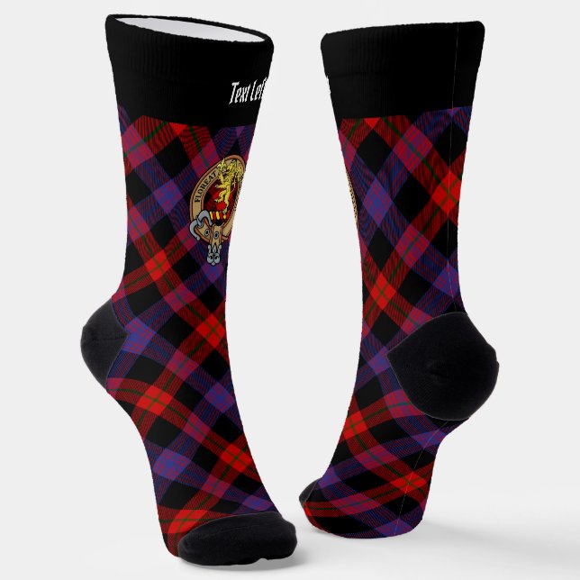 Clan Brown Wappen über Tartan Socken (Gewinkelt)