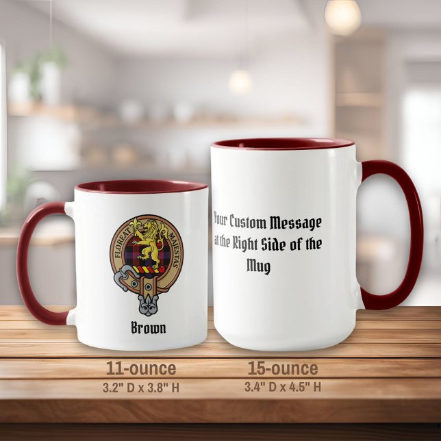 Clan Brown Wappen über Tartan Tasse (Von Creator hochgeladen)