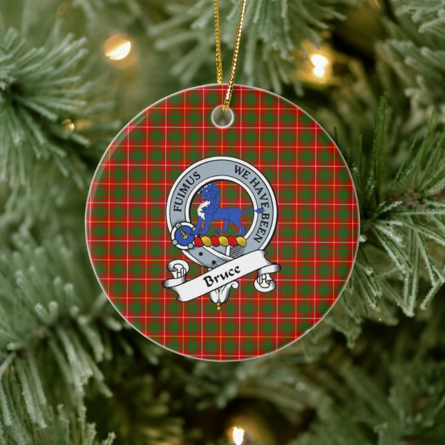 Clan Bruce Abzeichen Tartan Kariert Keramik Ornament (Baum)