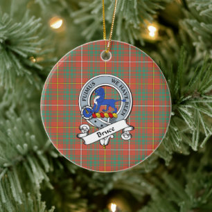 Clan Bruce Ancient Abzeichen Tartan Kariert Keramik Ornament
