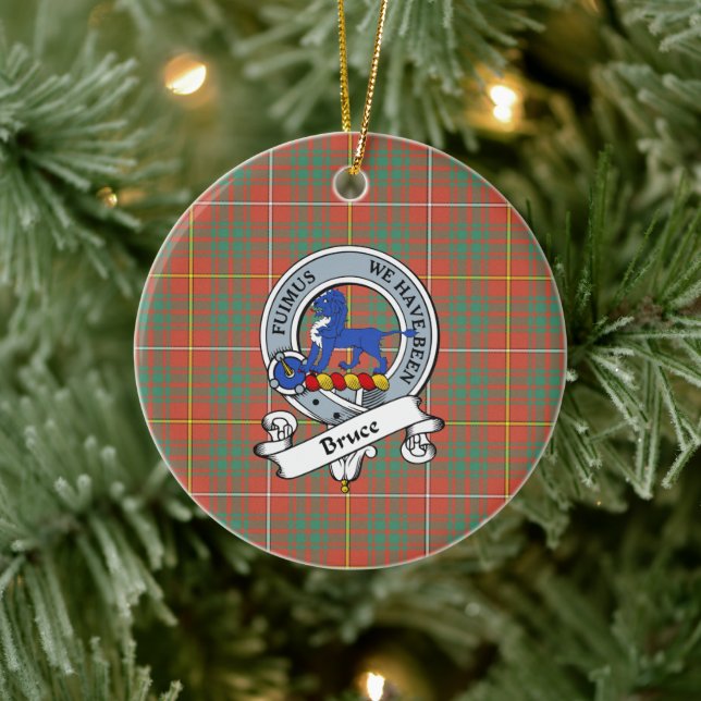 Clan Bruce Ancient Abzeichen Tartan Kariert Keramik Ornament (Baum)