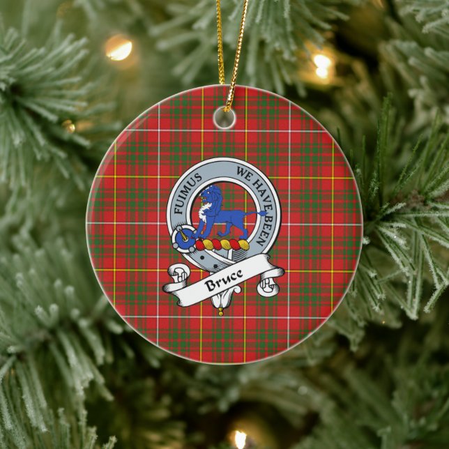 Clan Bruce Modern Abzeichen Tartan Kariert Keramik Ornament (Baum)