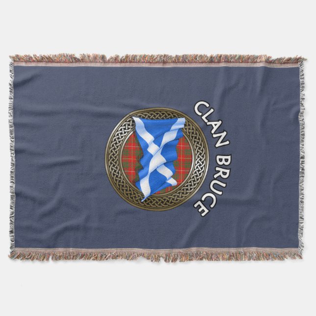 Clan Bruce Tartan Knot & Flag Decke (Vorderseite)