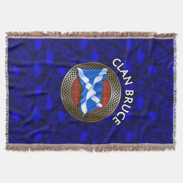 Clan Bruce Tartan Knot & Flag Decke (Vorderseite)