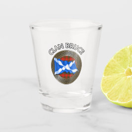 Clan Bruce Tartan Knot & Flag Schnapsglas