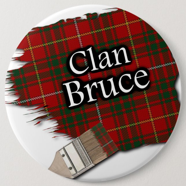Clan Bruce Tartan Paint Brush Button (Vorderseite)