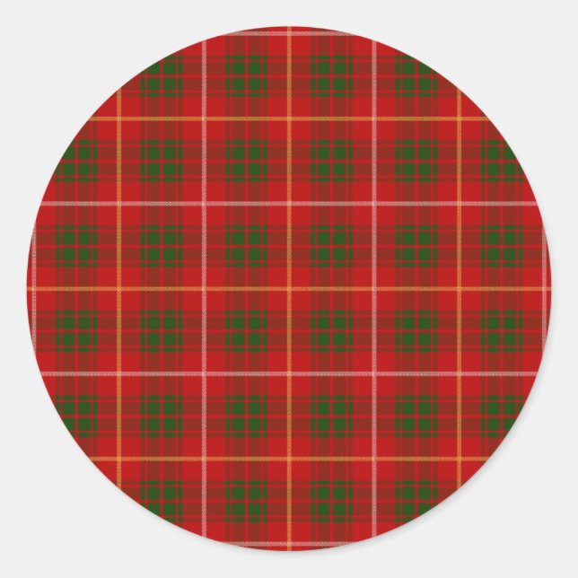 Clan Bruce Tartan Runder Aufkleber (Vorderseite)
