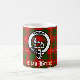 Clan Bruce Wappen Abzeichen & Tartan Kaffeetasse