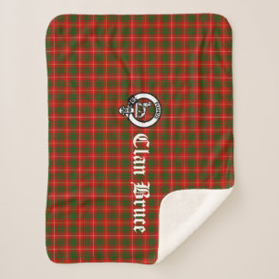 Clan Bruce Wappen Abzeichen und Tartan Sherpadecke