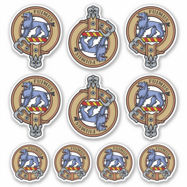 Clan Bruce Wappen Sticker Set (Vorderseite)