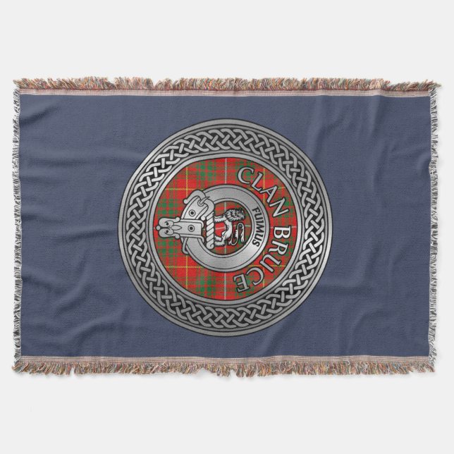 Clan Bruce Wappen & Tartan Knot Decke (Vorderseite)