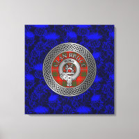 Clan Bruce Wappen & Tartan Knot on Thistle