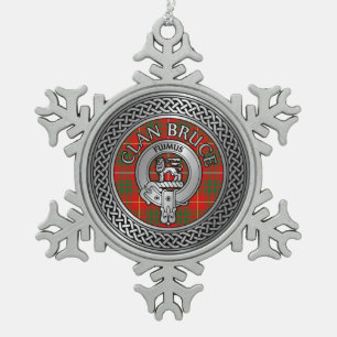 Clan Bruce Wappen & Tartan Knot Schneeflocken Zinn-Ornament