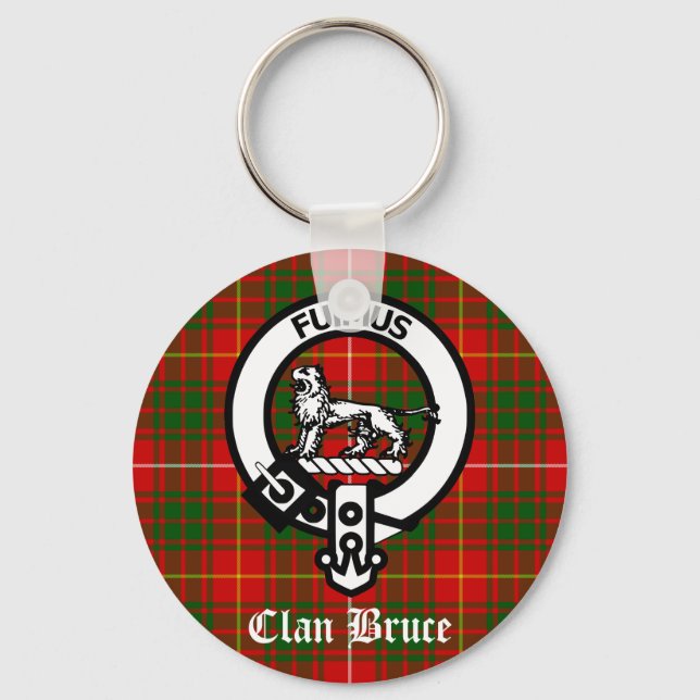 Clan Bruce Wappen Tartan Schlüsselanhänger (Vorderseite)