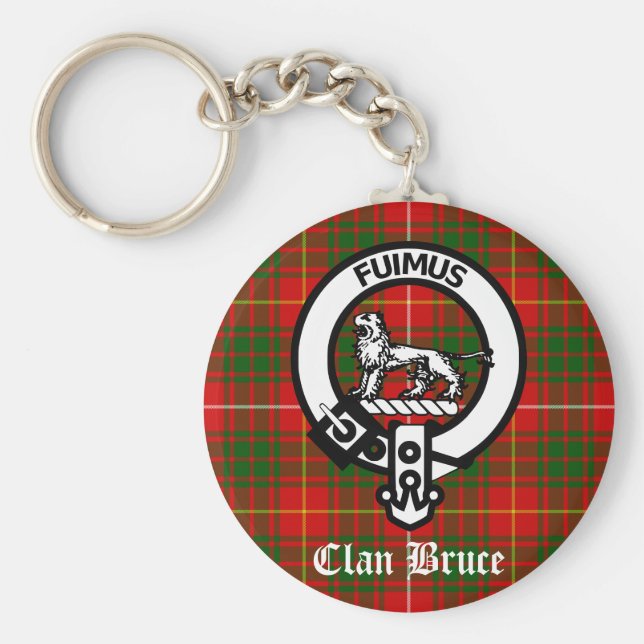 Clan Bruce Wappen Tartan Schlüsselanhänger (Vorne)