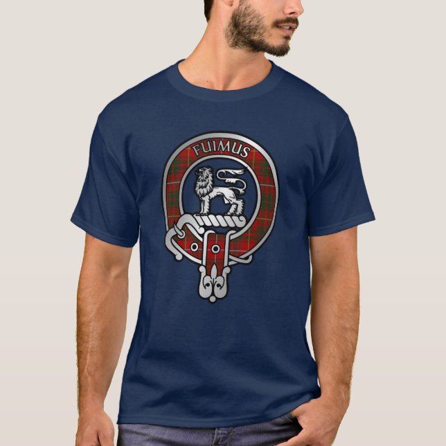 Clan Bruce Wappen & Tartan T - Shirt (Vorderseite)