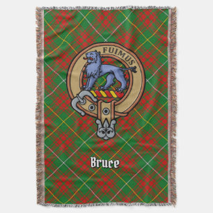Clan Bruce-Wappen über Hunting Tartan Decke