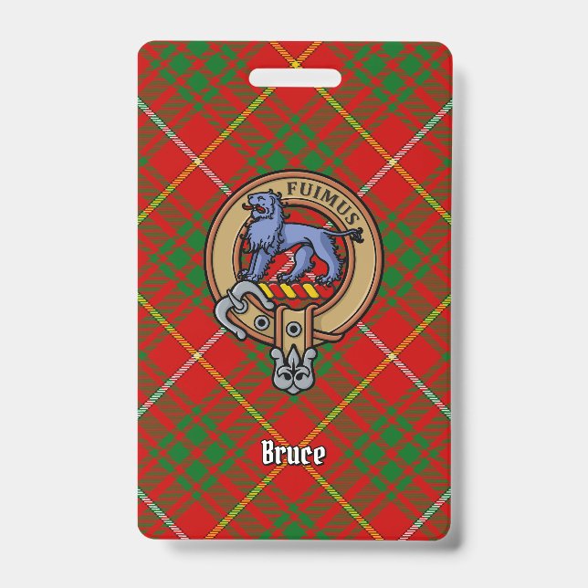 Clan Bruce Wappen über Tartan Ausweis (Vorderseite)
