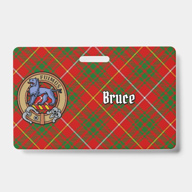 Clan Bruce Wappen über Tartan Ausweis (Front)