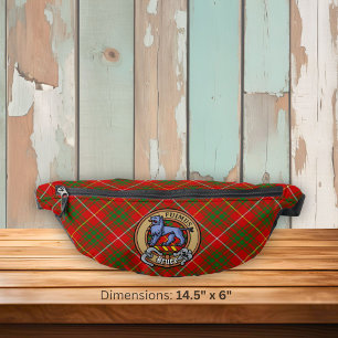 Clan Bruce-Wappen über Tartan Bauchtasche