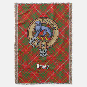 Clan Bruce-Wappen über Tartan Decke