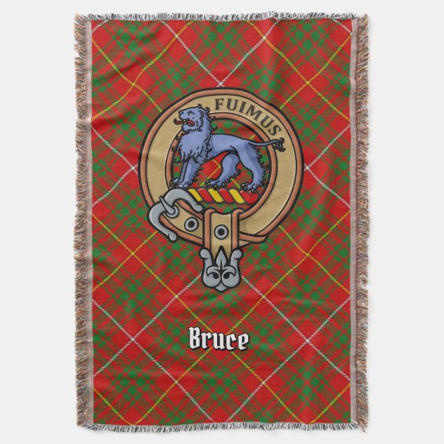 Clan Bruce-Wappen über Tartan Decke (Vorderseite Vertikal)