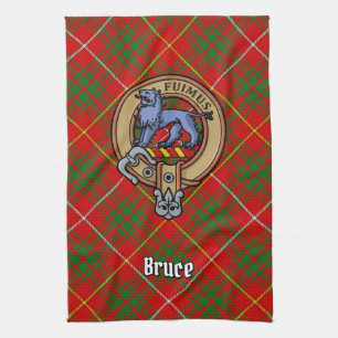 Clan Bruce Wappen über Tartan Geschirrtuch