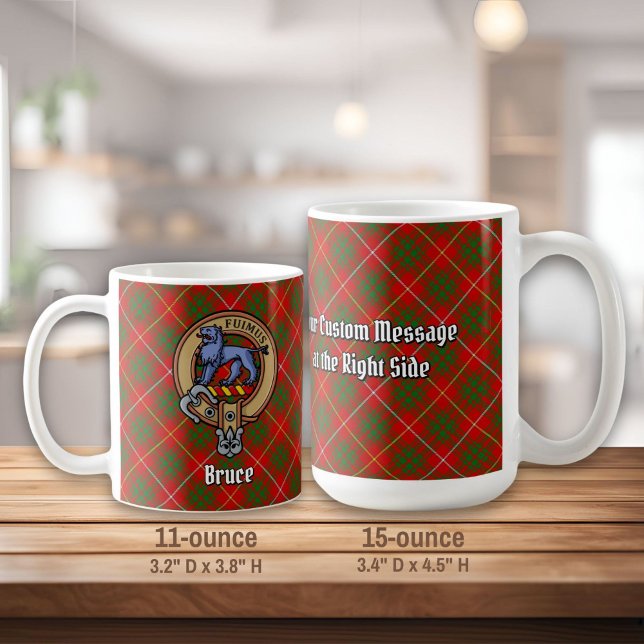 Clan Bruce Wappen über Tartan Kaffeetasse (Von Creator hochgeladen)