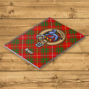 Clan Bruce Wappen über Tartan Notizblock