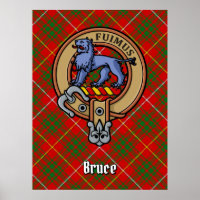 Clan Bruce Wappen über Tartan