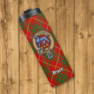 Clan Bruce Wappen über Tartan Thermosbecher